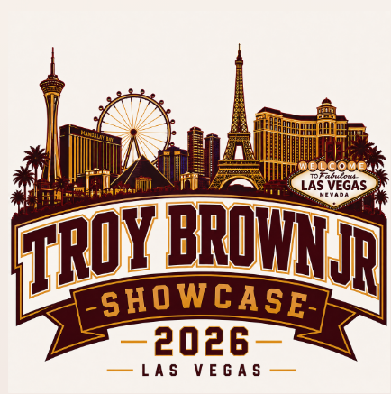 Troy Brown Jr. Showcase 2026, Las Vegas logo with skyline illustration